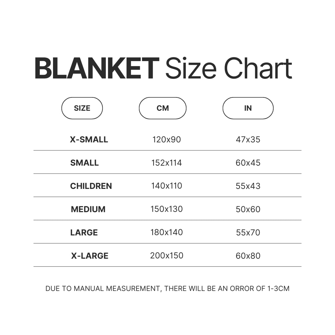 Blanket Size Chart - Melanie Martinez Music Store