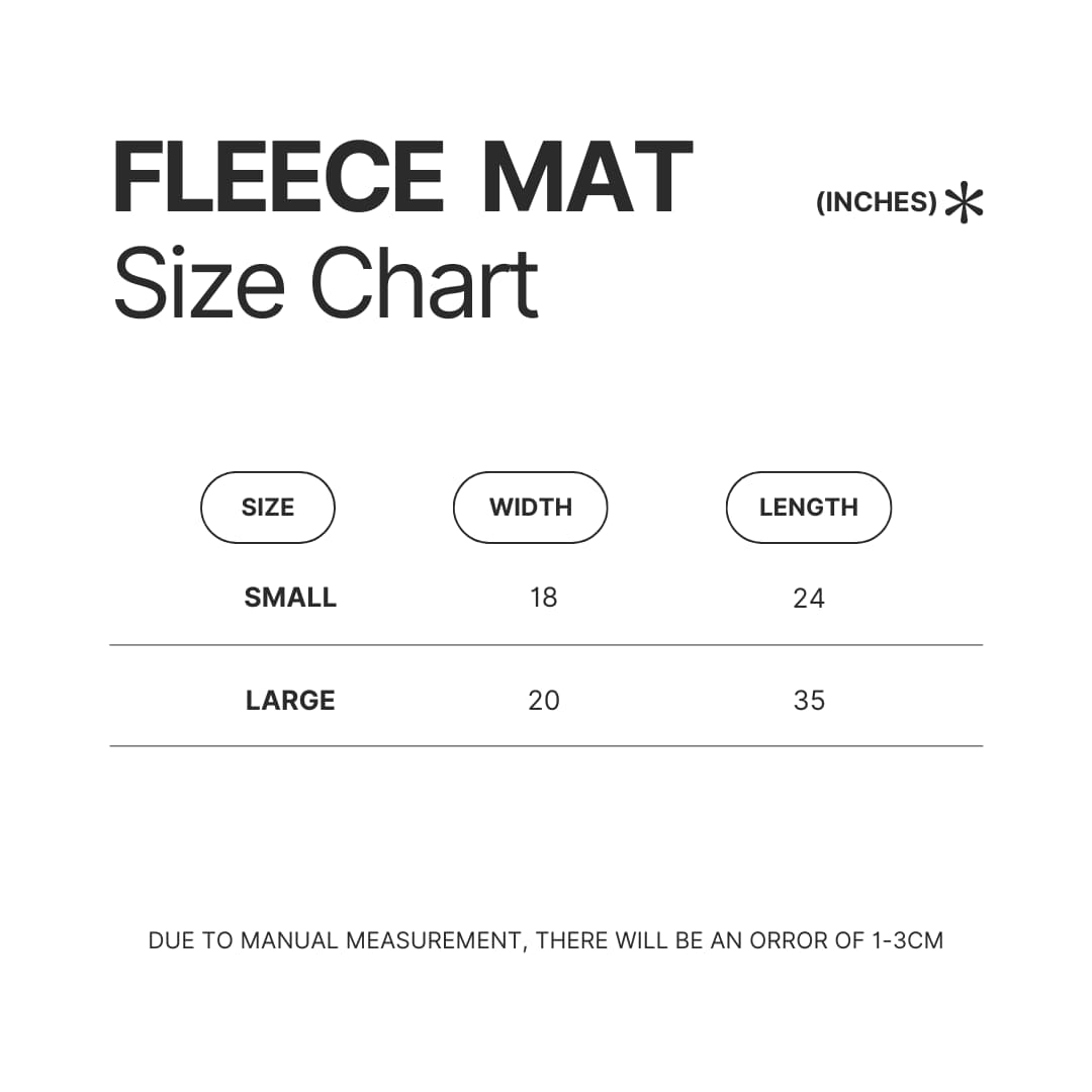 Fleece Mat Size Chart - Melanie Martinez Music Store