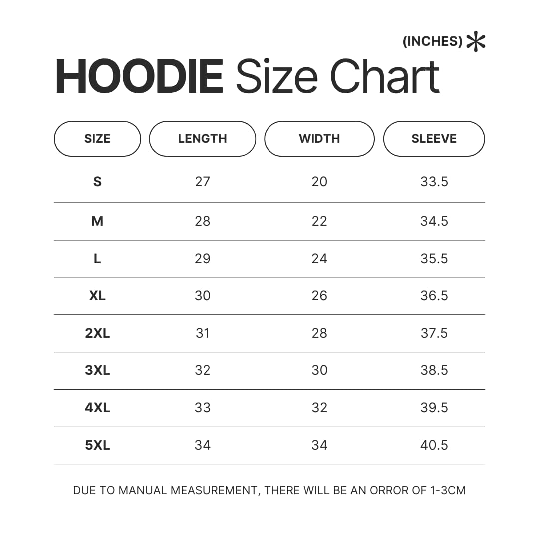 Hoodie Size Chart - Melanie Martinez Music Store
