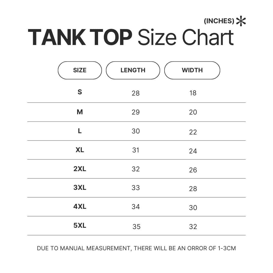 Tank Top Size Chart - Melanie Martinez Music Store