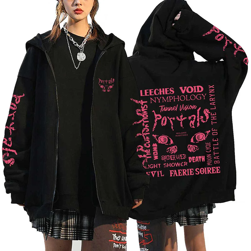 Melanie Martinez Portals Tour Zipper Hoodies Harajuku Casual Hooded Sweatshirts Hip Hop Streetwear Men s Zip 4 - Melanie Martinez Music Store